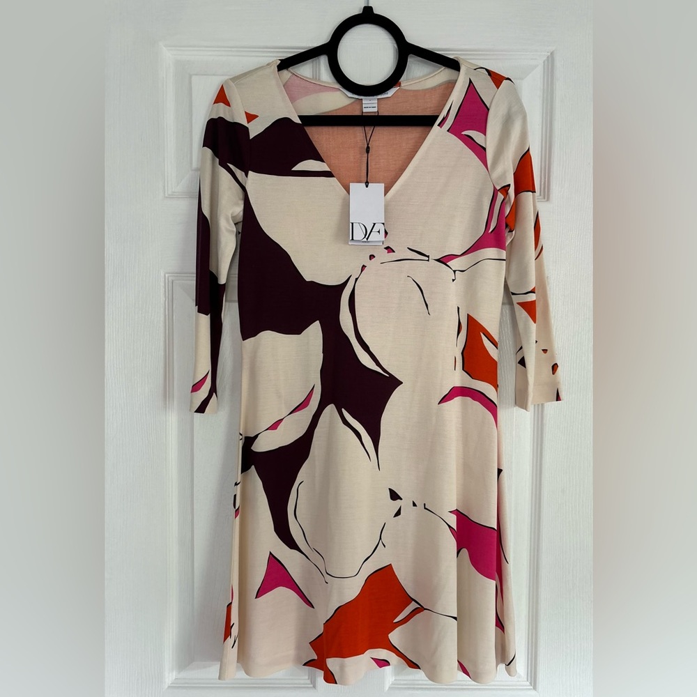 NWT! Diane Von Furstenberg DVF "Kaden" Eden Garden Multi Silk Dress / Size 0